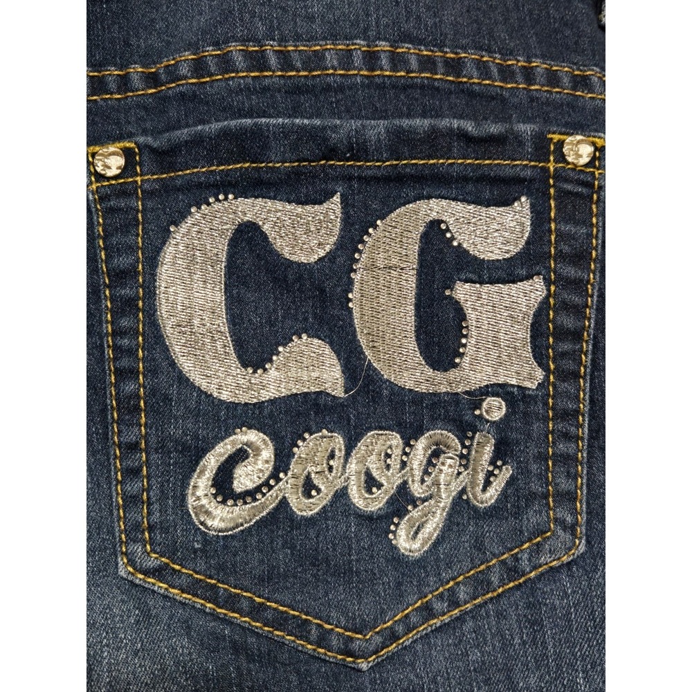 COOGI Jeans Womens 22W Skinny Leg Silver Coogi Back Pocket HipHop Streetwear